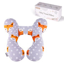 KAKIBLIN Baby Travel Pillow,Baby Neck Pillows for Car Seat,Upgraded Baby Head Pillow,Toddler Head and Neck Baby Support Pillow for Car Seat, Pushchair,Travel (Gray Fox) by TinyTreasures Baby Boutique