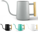 35 oz Metal Small Indoor Watering Can with Long Spout & Real Wood Handle for House Plants, Succulents, Cacti & Seedlings - Gray Long Spout Watering Can Indoor Plants - Stylish, Gentle Flow, No Spills by GreenHaven Gardens