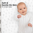 KeaBabies 2-Pack Organic Crib Sheets for Boys, Girls - 52x28 Fitted Crib Mattress Sheet Neutral, Breathable Jersey Cotton Cover for Baby Bed, Toddler Mattress, Soft & Cute Prints (ABC Land Cloud) by TinyTreasures Baby Boutique