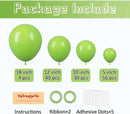 130pcs Lime Green Balloons Different Sizes 18" 12" 10" 5" Light Green Balloons for Birthday Dinosaur Baby Shower St. Patrick's Day Summer Jungle Forest Safari Party Decorations by CozyNest Decor