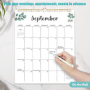 Wall Calendar 2025-2026, 18 Month Calendar from July 2025 to December 2026 14.5" x 11.8" Large Desk Calendar with Twin-Wire Binding for Home Office Planning Personal Organisers, Green Leaf by TinyTreasures Baby Boutique