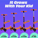 SKIDEE Kick Scooters for Kids Ages 3-5, Adjustable Height Foldable Scooter with Removable Seat, 3 LED Light Wheels, Rear Brake, Wide Standing Board, Suitable Up to 12 Year Old Boys/Girls by TinyTreasures Baby Boutique