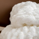 WESHIONGOO Chunky Knit Blanket Throw 40"×40" Knitted Throw Blankets for Couch Bed Fluffy Soft Blanket with Jumbo Chenille Yarn Thick 100% Handmade (White) by CozyNest Decor
