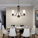 BONLICHT 3 Lights Oil-Rubbed Bronze Traditional Chandelier Rustic Kitchen Island Lighting Fixtures Hanging Clear Glass Cylinder Pendant Lights Classic Ceiling Light for Dining Room Bedroom Foyer by CozyNest Decor