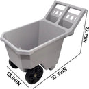 AAIN Wheel Barrel, 2 Wheel Wheelbarrow. 300 LB Yard Cart with 9 in Maintenance-Free Solid Wheels, Trash Cart with Wheels, Push/Pull Design, Grey by GreenHaven Gardens