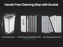 JOYMOOP Mop and Bucket with Wringer Set, Hands Free Flat Floor Mop and Bucket, 60" Mop with 5 Reusable Microfiber Pads, Wet and Dry Use, Floor Cleaning System by CozyNest Decor
