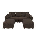 Deep Seat Convertible Sofa With Soft Pillows And Ottomans by HouseOfZazla
