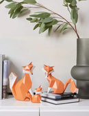 HAUCOZE Fox Figurine Gifts Geometric Sculpture Decor Animal Gifts Statue Polyresin Arts 4.0 inch by CozyNest Decor