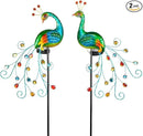 VEWOGARDEN 2 Pack Solar Stake Lights Outdoor Waterproof Metal Peacock Solar Lights for Yard Garden Patio Pathway Walkway, Green by GreenHaven Gardens
