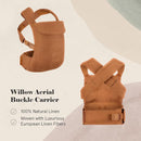 WildBird - Aerial Carrier - 7 to 45 lbs - for Moms, Dads & Caregivers - 100% Natural European Linen Fibers - Versatile & Adjustable - Small Size - Willow Fabric by TinyTreasures Baby Boutique