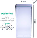 BopTop (1pc - Spaghetti/Cereal) Airtight Food Storage Container – Mechanical Silicone Seal Canister - BPA-Free - 3.3Qt by TinyTreasures Baby Boutique