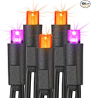 Brizled Orange & Purple Halloween Lights, 33ft 100 LED Halloween Lights 5mm Wide Angle String Light, 120V UL Certified Connectable Mini Purple Light Outdoor for Party Home Tree Decoration, Black Wire by TinyTreasures Baby Boutique