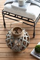 Decorative Lantern With Handle, Wooden Lantern For Indoor Outdoor, Home Garden, Wedding - Silver by HouseOfZazla