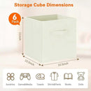 GhvyenntteS Storage Cubes, 11 Inch Cube Storage Bins with Dual Handles, Collapsible Fabric Storage Bins for Shelves Closet, Storage Baskets for Organizing Clothes, Bedding, Toys, Books (6 Pack, Beige) by CozyNest Decor