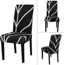 JQinHome Black Chair Covers for Dining Room Set of 4, High Stretch Removable Washable Parsons Chair Slipcover for Home Party Hotel Wedding Ceremony (4PCS, Geometric) by CozyNest Decor