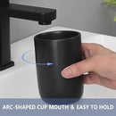 Matte Black Toothbrush Holders for Bathrooms - 1 Cups Ceramic Toothbrush Toothpaste Holders, Black Bathroom Tumbler Cup Reusable Toothbrush Cup Black Mouthwash Cup, Bathroom Counter Organizer by CozyNest Decor