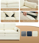 Tbfit Modern Couch Sofa, 89" Cloud Couch w/Pillows, Pocketed Spring Seat, Comfy 3-Seater Plush Foam Cushions, Chenille Fabric Removable Covers, Soft Upholstered Living Room Furniture Apartment, Beige by CozyNest Decor
