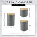 DII Kitchen Accessories Collection, Textured Matte Ceramic Canister Set, Avocado, Vine, 3 Piece by CozyNest Decor