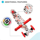 Maxi Scooter for Kids Ages 6-12 Lean-to-Steer 3 Wheel Scooter for Kids Ages 6-12 PU Light-Up Wheels Kids Scooter Adjustable Height Light Weight Aluminum Scooters T-Bar Colorful Design Printed by TinyTreasures Baby Boutique