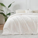 NEWCOSPLAY Faux Fur Queen Blanket Ivory Bubble Blanket Thick Warm Soft for Couch Sofa Bed 550GSM (Ivory, Queen(90"x90")) by CozyNest Decor