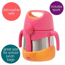 b.box Insulated Food Jar with Spork for Toddlers | Easy Open Container for Toddlers | Stainless Steel, 5hrs + of Perfect temperatures | Dishwasher Safe, BPA Free (Strawberry Shake, 11 oz) by TinyTreasures Baby Boutique