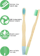 Bamboo Kids Toothbrushes (6 Pack) - Soft Bristle Organic Compostable BPA Free Toothbrush for Kids Toddler Baby Tooth Brush, Eco Friendly Natural Biodegradable Wooden Toothbrush by TinyTreasures Baby Boutique
