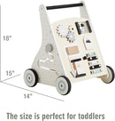 Beright Wooden Baby Walker Push and Pull Learning Activity Walker Kids’ Activity Toy Multiple Activities Center Develops Motor Skills & Stimulates Creativity (Natural) by TinyTreasures Baby Boutique