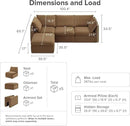 mopio Oversized Modular Sectional Sofa with Fully Removable Covers and Storage, Convertible U, L-Shaped and Sleeper Sectional, Modern Couches with Ottoman Chaise (Hazelnut Velvet, 4 Seats, L) by CozyNest Decor