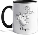 Hedgehog White Ceramic Coffee Mug, Personalized Hedgehog Accent Coffee Cup Gift For Dad Mom Daughter Son Kids, Funny Animal Travel Mug 11 Oz 15 Oz, Custom Name Hedgehogs Teacup Gift For Birthday Xmas by TinyTreasures Baby Boutique