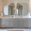 ANDY STAR Chrome Oblong Mirror, 36x40 Inch Polished Chrome Oval Mirror for Bathroom with Stainless Steel Metal Frame, Wall Mouned for Bathroom, Living Room, Entryway by CozyNest Decor