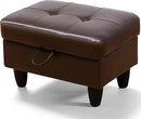 Ottoman Rectangular Storage Ottoman Bench, Faux Leather Footrest, Coffee Table, Stool Footstool with Hinged Lid for Living Room, Bedroom, Entryway, Brown, 28.5"x19"x17.5" by CozyNest Decor