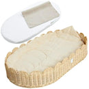 Bebe Bask Premium Baby Changing Basket - Artisan-Crafted Scalloped Rattan - Changing Basket for Baby Dresser - All Accessories Included - Complete Set for Nursery (Natural) by GreenHaven Gardens