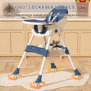 High Chairs for Babies and Toddlers, 4 in 1 Convertible Baby High Chair, Portable High Chair for Travel with Adjustable Height and Back, Foldable HighChair with Wheels& Pu Cushion by TinyTreasures Baby Boutique