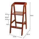 PandaEar Wooden High Chair for Toddlers, Adjustable Child Highchair Feeding Chair with Removable Cushion & Steps for Kids Dining, Eating, Studyin (Walnut) by TinyTreasures Baby Boutique