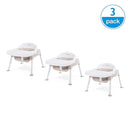 Foundations Secure Sitter Feeding Chairs Multipack, No-Tip Feet, 3-Point Adjustable Harness, Removable Tray, Easy to Clean, Stackable Feeding Chairs, 3 Pack (7 inch) by TinyTreasures Baby Boutique