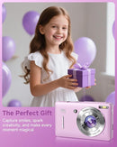 Digital Camera, 44MP FHD 1080P, 16X Zoom, 32GB SD Card, Compact Camera for Kids Teens Adults, Purple by TinyTreasures Baby Boutique