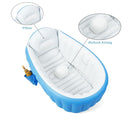 PandaEar Baby Inflatable Bathtub, Portable Travel Baby Infant Bath Tub Toddler Bathtub with Air Pump, Foldable Non-Slip Shower Basin Mini Air Swimming Pool for Newborn (Blue) by TinyTreasures Baby Boutique