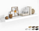 RICHFOCUS 55Inch Floating Shelves for Wall 1 Pack Shelves for Bedroom|Kitchen|Bathroom Wall Mounted Rustic Wood Floating Shelf with Invisible Brackets for Books|Storage|Decor, White by CozyNest Decor
