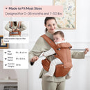 BabbleRoo Grow Carrier – Safety-Certified 6-in-1 Baby Carrier with Hip Seat, Ergonomic & Adjustable Toddler Carrier 7-50 lbs with Hip Support, Hood for Sun Protection, Newborn to Toddler,Kangaroo Rose by TinyTreasures Baby Boutique
