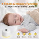 Soothing Sounds White Noise Machine Portable Sleep Machines with 30 Relaxing Sounds 12 Color Options 5 Adjustable Brightness 32 Volume Levels 4 Timer for Baby and Adult Perfect for Home Travel Office by TinyTreasures Baby Boutique