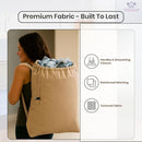 LFH Home Cotton Canvas Large Laundry Bag with Handle, Heavy Duty Drawstring Closure Washable Laundry Bags, School Travel, Home, Hotel, College Dorm, Organizer Sack, Toys Clothes 28x40-Beige by TinyTreasures Baby Boutique
