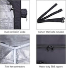 36"x36"x72" Mylar Hydroponic Grow Tent with Window for Indoor Plant Growing 3'x3'x6' by GreenHaven Gardens