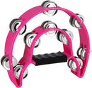 EastRock Double Row Tambourine,Metal Jingles Hand Held Percussion-Half Moon Tambourine for Adults, KTV, Party Pink by TinyTreasures Baby Boutique