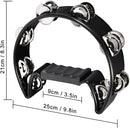 EastRock Tambourine,Metal Jingles Hand Held Percussion Half-Moon Tambourine and Egg Shakers for Kids, Adults, KTV, Party BLACK by TinyTreasures Baby Boutique