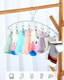 DurReus Windproof Laundry Hanger with 10 Clips Stainless Steel Clothes Drying Rack Outdoor Underwear Socks Herb Dryer Pack 2 by TinyTreasures Baby Boutique