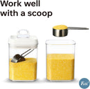 Felli Flip Tite Food Storage Containers With Lid 5" LARGE Airtight Ring Lock Flip Top, Square Acrylic Canister Jar for Rice Sugar Flour Protein Powder, Kitchen Pantry Organizer, Gift Set (1.8qt) by TinyTreasures Baby Boutique