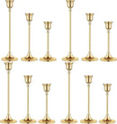 Vintage Gold Brass Taper Candle Holders for Candlesticks, Fireplace & Party - Set of 3 by CozyNest Decor