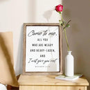 Christian Wooden Wall Signs, Living Room Decor, Bedroom Signs, Scripture Home Decor, Bible Verse Decoration, Framed Wall Plaque Sign 15 * 11.5 inches, Come to Me Sign by CozyNest Decor