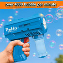 Kids Bubble Gun, Bubble Blaster with Refill Solution, Automatic Bubble Maker Blower & LED Light, Bubble Machine Guns for Toddlers Age 3-8, Outdoor Toys，Birthday Gifts，Easter, Wedding, Party (Blue) by TinyTreasures Baby Boutique