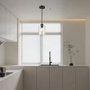 Black Pendant Lights Kitchen Island - Seeded Glass Pendant Light Fixture Multiple Stems Rods (3 Pack with Rod seeded Glass) by CozyNest Decor